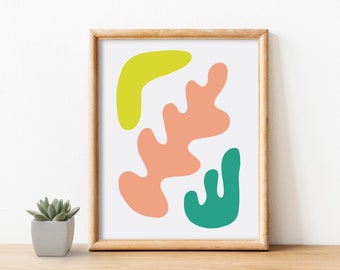 Colorful Abstract Shapes 8"x10" Art Print Home Decor