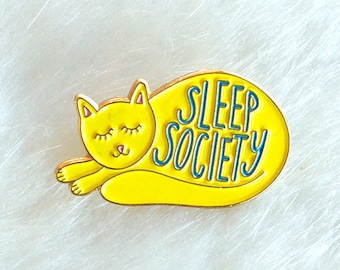 Cat Enamel Pin, Lapel Pin, Hand Lettering, Gifts under 10