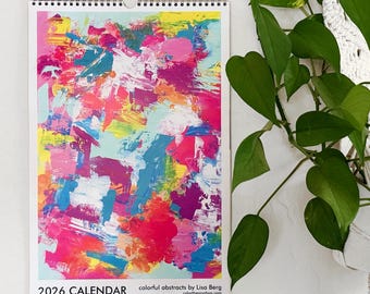 2026 Colorful Abstract Art Wall Calendar