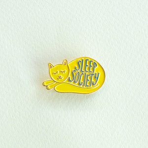 Cat Enamel Pin, Lapel Pin, Hand Lettering, Gifts under 10 image 3