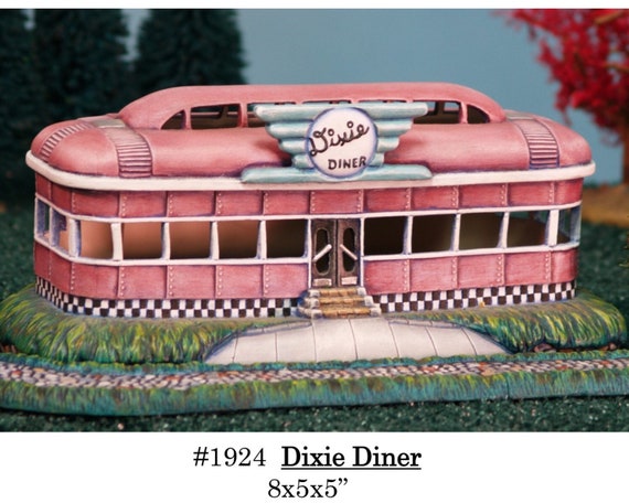 Christmas Village Diner-UNPAINTED please read policies before ordering UNCUT