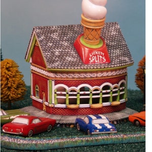 Christmas Village Ice Cream Cutout and electric-Unpainted -please read policies before ordering.