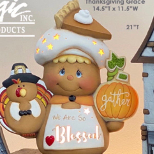 Large 14” Thanksgiving Gingerbread Man WITH Cutouts and wiring  Unpainted Unpainted -please read policies before ordering.