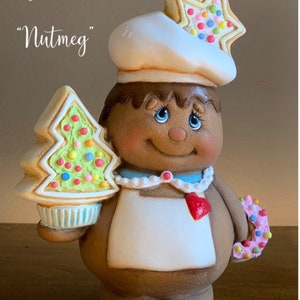 GingerBread Boy “Nutmeg” Ready to Paint w/candies-Unpainted -please read policies before ordering.