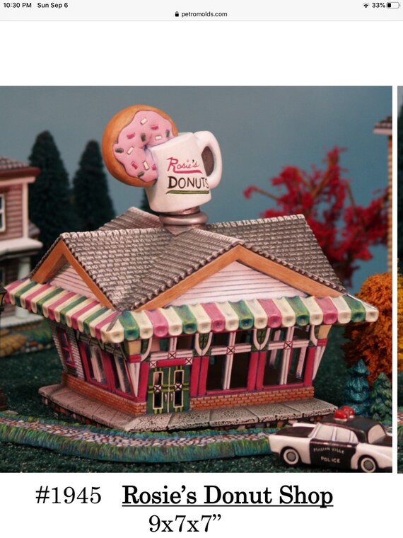 Christmas Village Donut Shop-Unpainted -please read policies before ordering.UNCUT NO WIRE Kit.