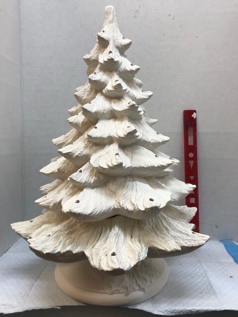 unfinished ceramic christmas trees