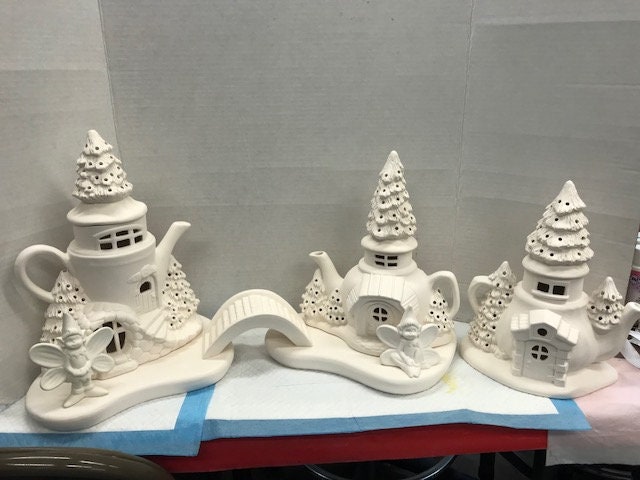 Ready to Paint Ceramic Bisque Christmas House 