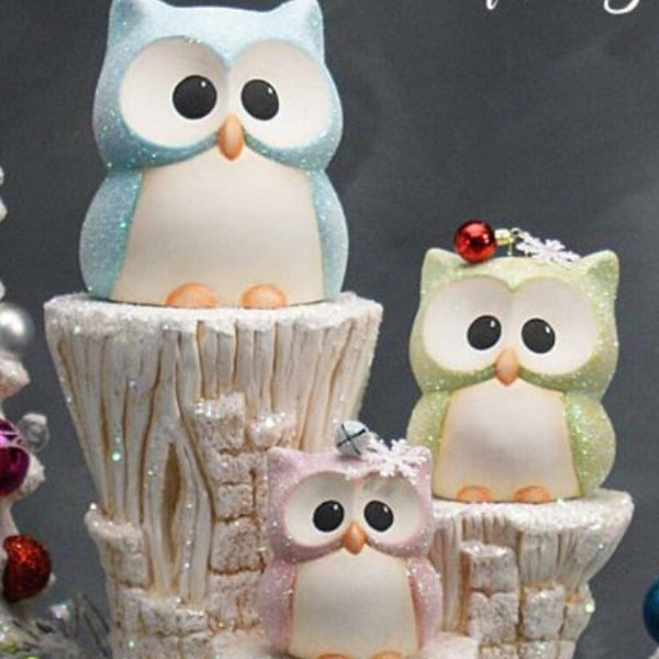 Owl family-Unpainted -please read policies before ordering.