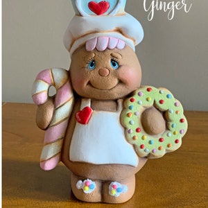 GingerBread Girl “Ginger” Ready to Paint with Candy #4180-Unpainted -please read policies before ordering.
