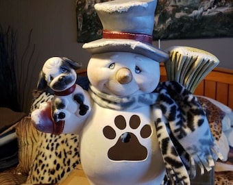 Jack the snowman with paw print 15”-Unpainted - please read description before purchase