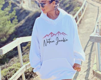Colorful Mountain Hoodie: Nature Lover's Outdoorsy Sweater