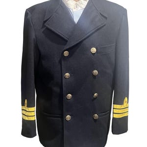 Royal Navy Coat | Naval Officer Uniform Jacket | Historical Military Reproduction or Vintage British Navy Greatcoat