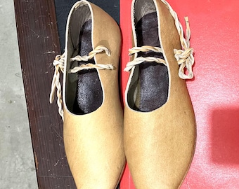 Handmade Medieval Leather Shoes, Historical Reenactment Replica