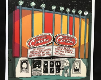 New Beverly Cinema Night-Quentin Tarantino movies on marquee