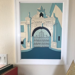 Paramount Gate in Blue, LA Landmark Print