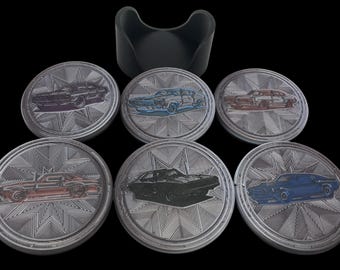Muscle Car Coaster Set: Home and Man Cave Decor