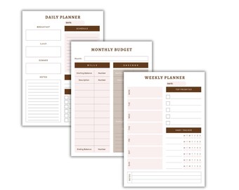 Printable Daily, Weekly & Monthly Planner