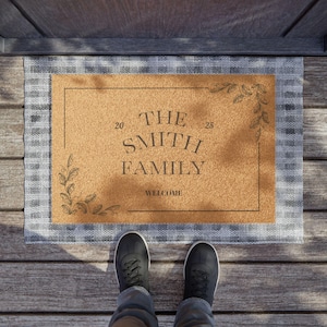 Personalized Welcome Mat – Custom Family Name Doormat, Eco-Friendly Front Door Decor