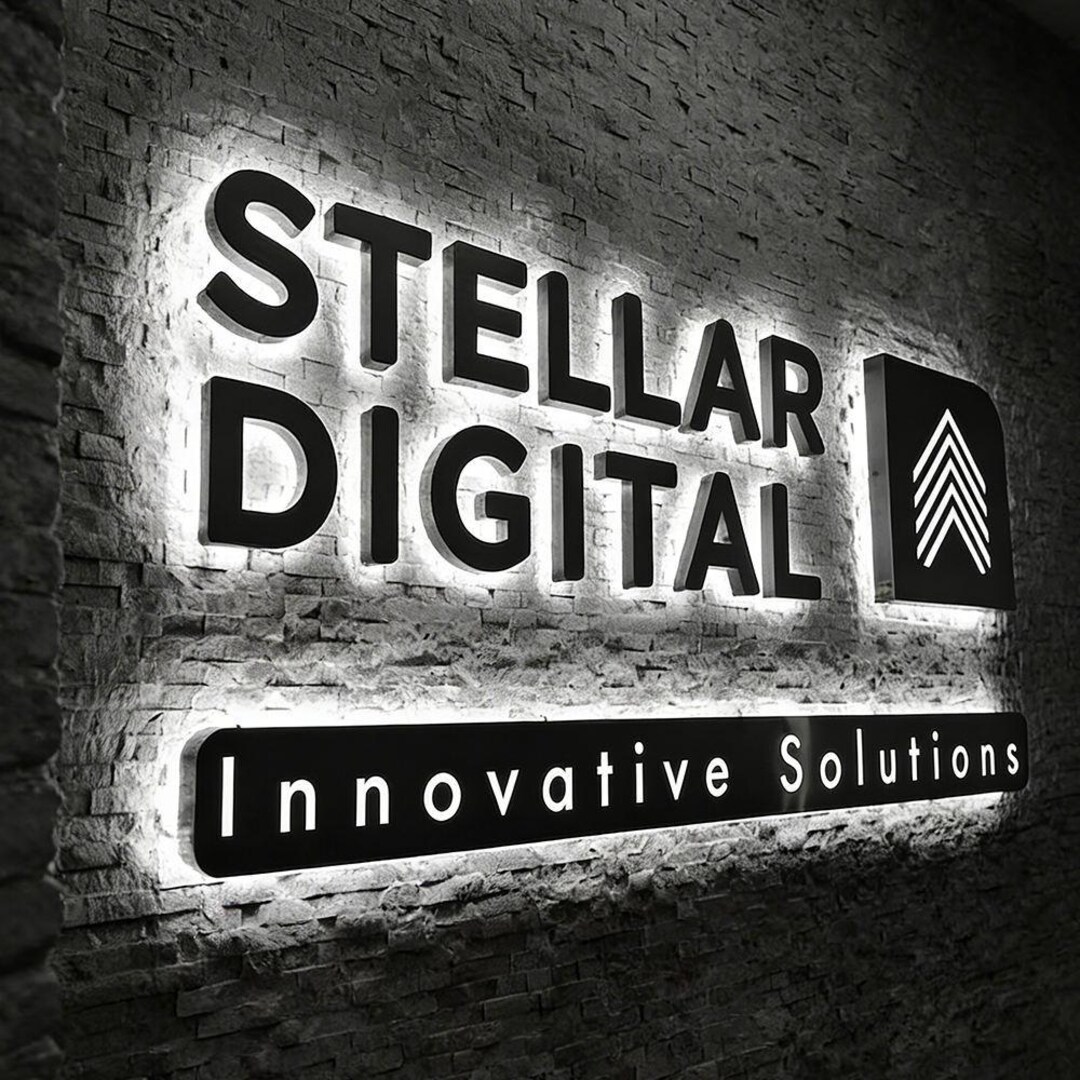 Custom 3D LED Backlit Business Sign, Acrylic Illuminated Storefront ...