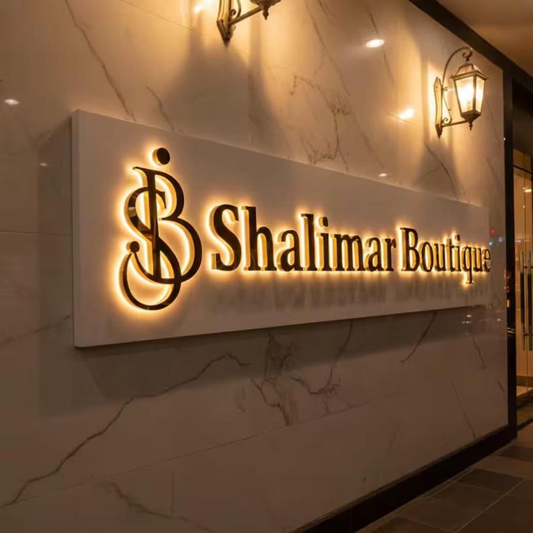 Custom 3D LED Backlit Business Sign, Acrylic Illuminated Storefront ...