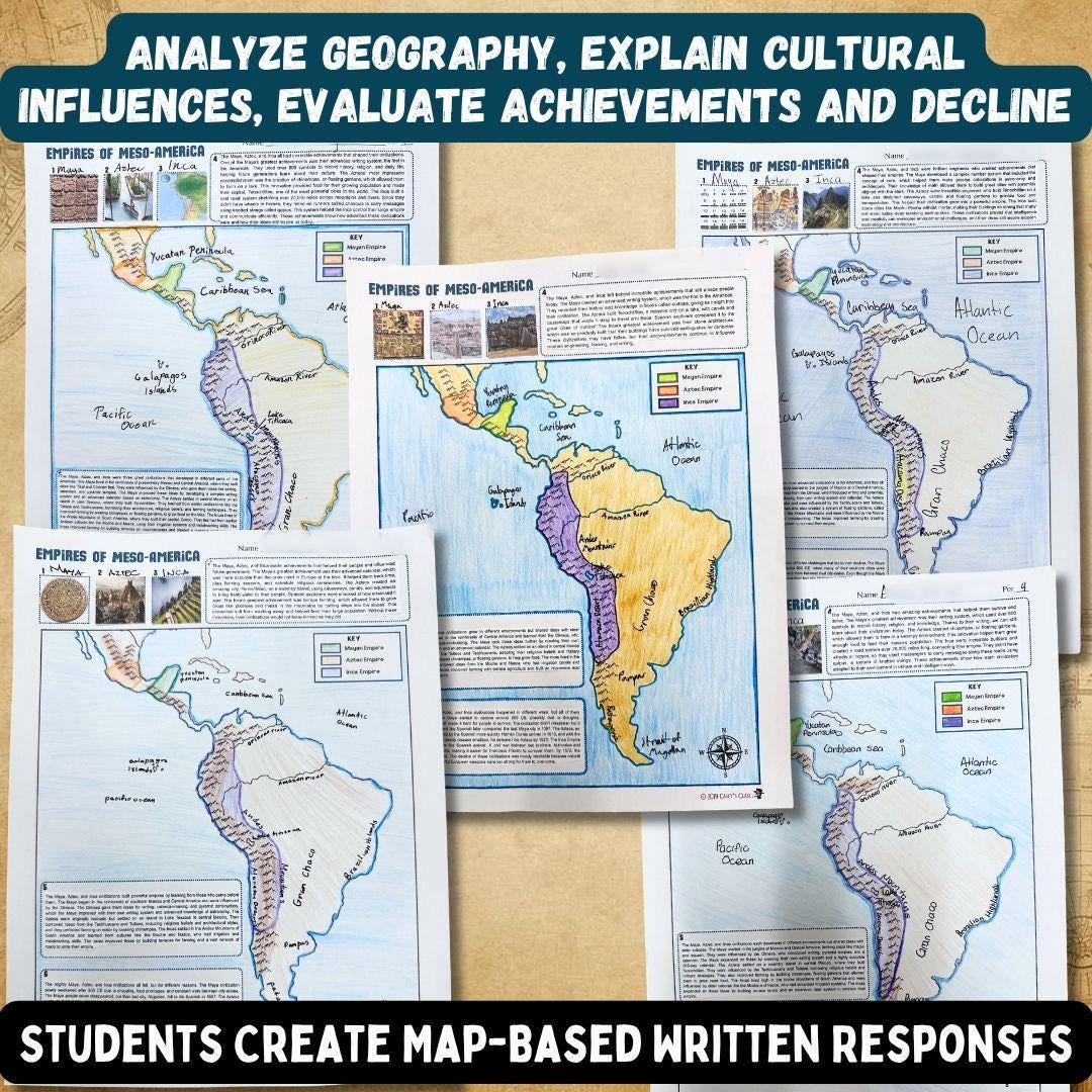 Annotated Map: Maya, Aztec and Inca Empires | Geography, Achievements ...