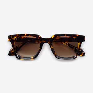 Brown Tortoiseshell Square Sunglasses | Polarized UV400 Acetate Frame | Unisex Sunglasses | Vintage Design | Solairo 888 Tortoiseshell/Brown