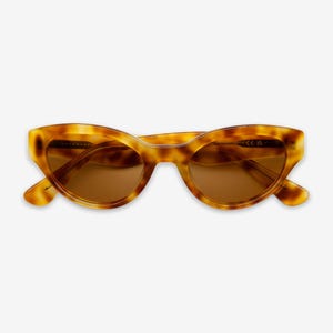 Yellow Tortoiseshell Cat Eye Sunglasses | Polarized UV400 Acetate Frame | Small Frame | Sunglasses for women | Solairo 222s Honey