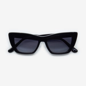 Black Cat Eye Sunglasses | Polarized UV400 Acetate Frame | Sunglasses for women | Solairo 2203 All Black