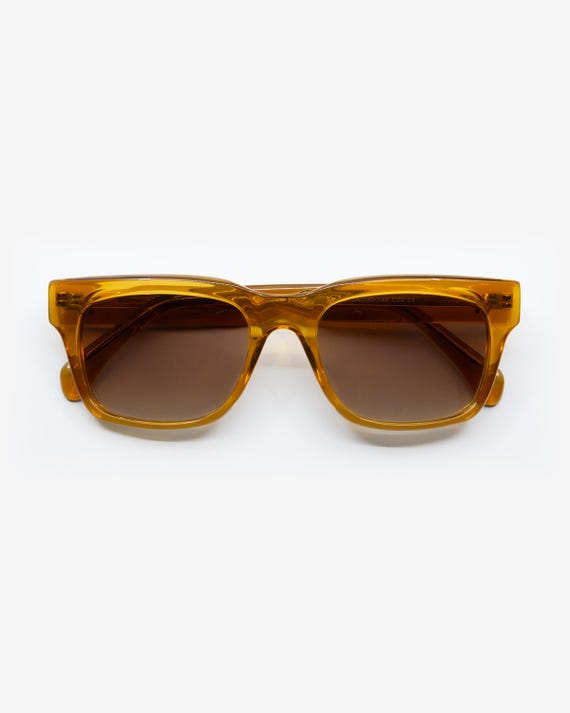 Amber Square Sunglasses | Polarized UV400 Acetate Frame  display picture 2