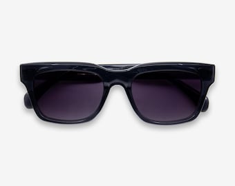 Gafas de sol cuadradas grises / Montura de acetato polarizada UV400 / Gafas de sol unisex / Estilo atrevido / Lentes Solairo 2229 gris/gris ahumado