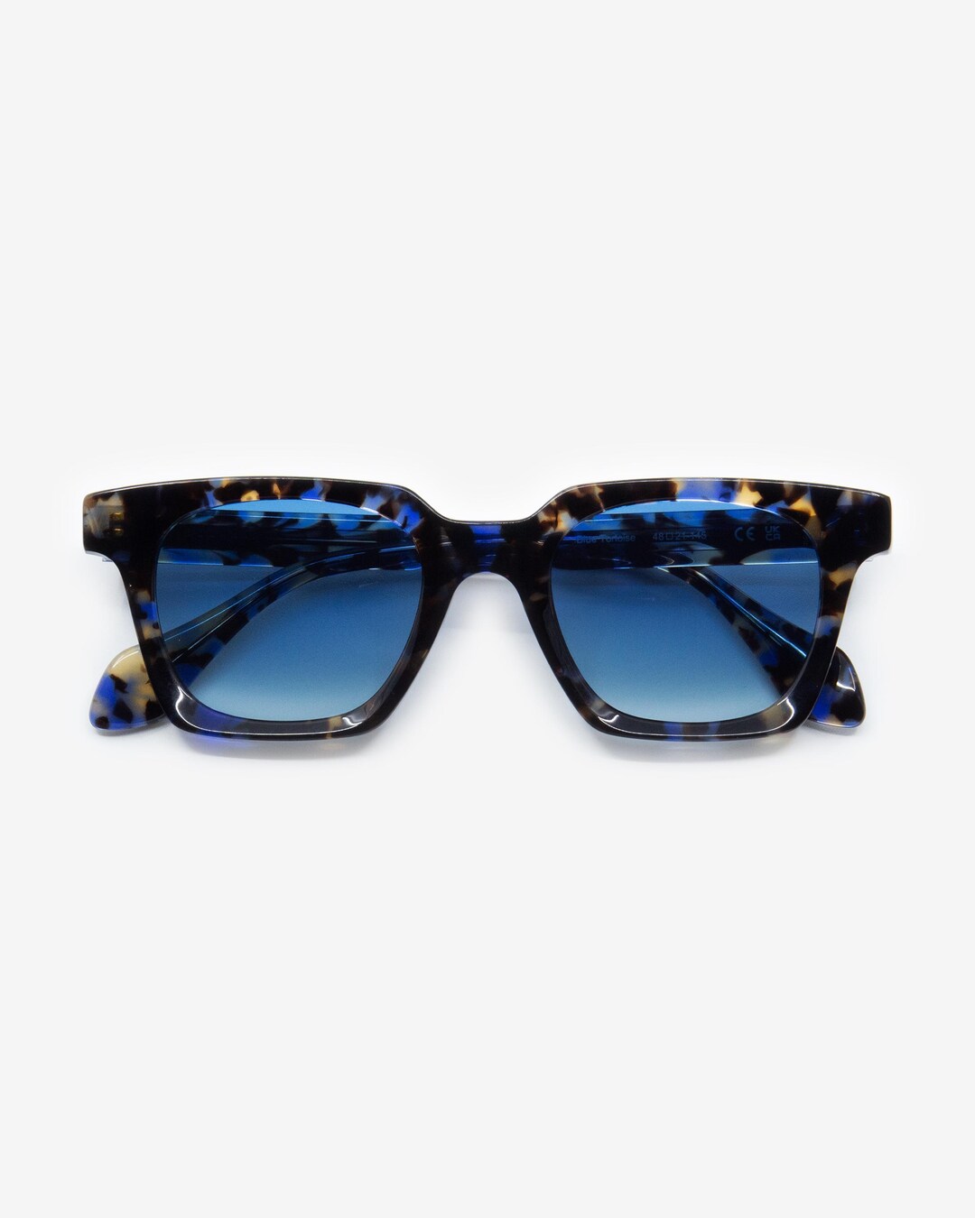 Blue Tortoiseshell Square Sunglasses | Polarized UV400 Acetate Frame ...