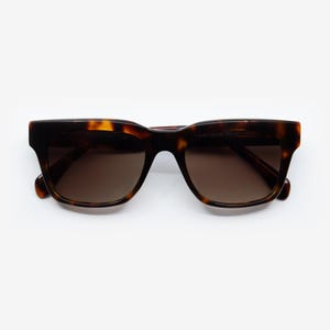 Tortoise Brown Square Sunglasses | Polarized UV400 Acetate Frame | Unisex Sunglasses | Bold Style | Solairo 2229 Tortoise Brown/Brown