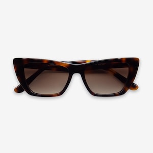 Tortoise Brown Cat Eye Sunglasses | Polarized UV400 Acetate Frame | Sunglasses for women | Solairo 2203 Tortoise Brown/ Brown Lenses