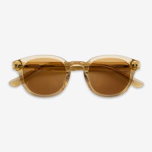 Golden Square Sunglasses | Polarized UV400 Acetate Frame | Unisex Sunglasses | Vintage Design | Solairo 644 Brown