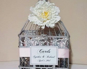 Small Silver Wedding Card Box-Wedding card holder