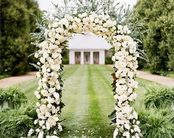 8ft White 1/2" Thick Wedding Metal Arch, Round Arch, Prom, Backdrop