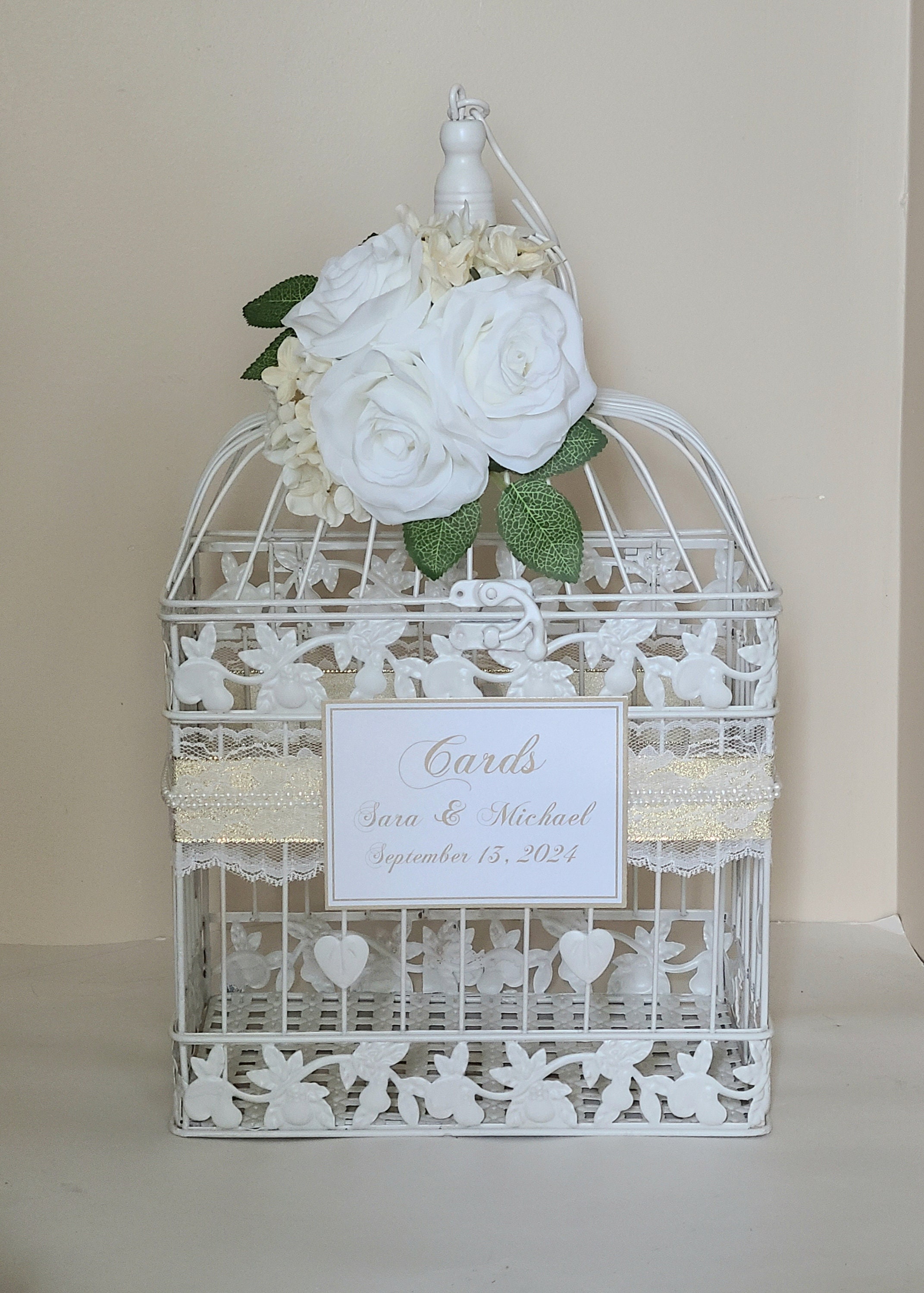 Bird cage money box wedding reception | Honestweddingadvice.com