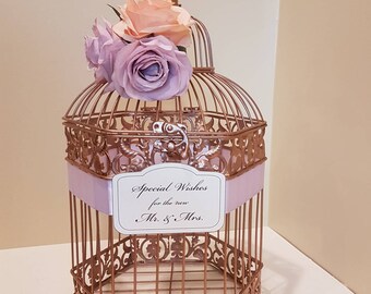 Large Hexagonal Birdcage Wedding card holder