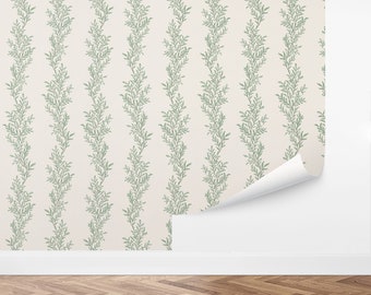 Custom Botanical Peel and Stick Wallpaper, Removable Wallpaper - Enchanting Ivy Wallpaper by Love vs. Design