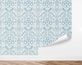 Custom Kids Peel and Stick Wallpaper, Removable Wallpaper - Bird Garden Wallpaper by Love vs. Design