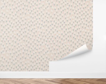 Custom Kids Peel and Stick Wallpaper, Removable Wallpaper - Flower Chicks by Love vs. Design
