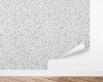Custom Nursery Wallpaper, Peel and Stick Wallpaper, Removable Wallpaper - Swirling Vines Wallpaper by Love vs. Design