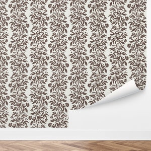Custom Botanical Peel and Stick Wallpaper, Removable Wallpaper - Floral Stripes by Love vs. Design