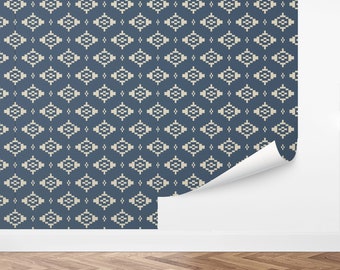 Custom Geometric Peel and Stick Wallpaper, Removable Wallpaper - Mojave Field Wallpaper by Love vs. Design