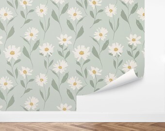 Custom Floral Peel and Stick Wallpaper, Removable Wallpaper - Forgotten Meadows by Love vs. Design