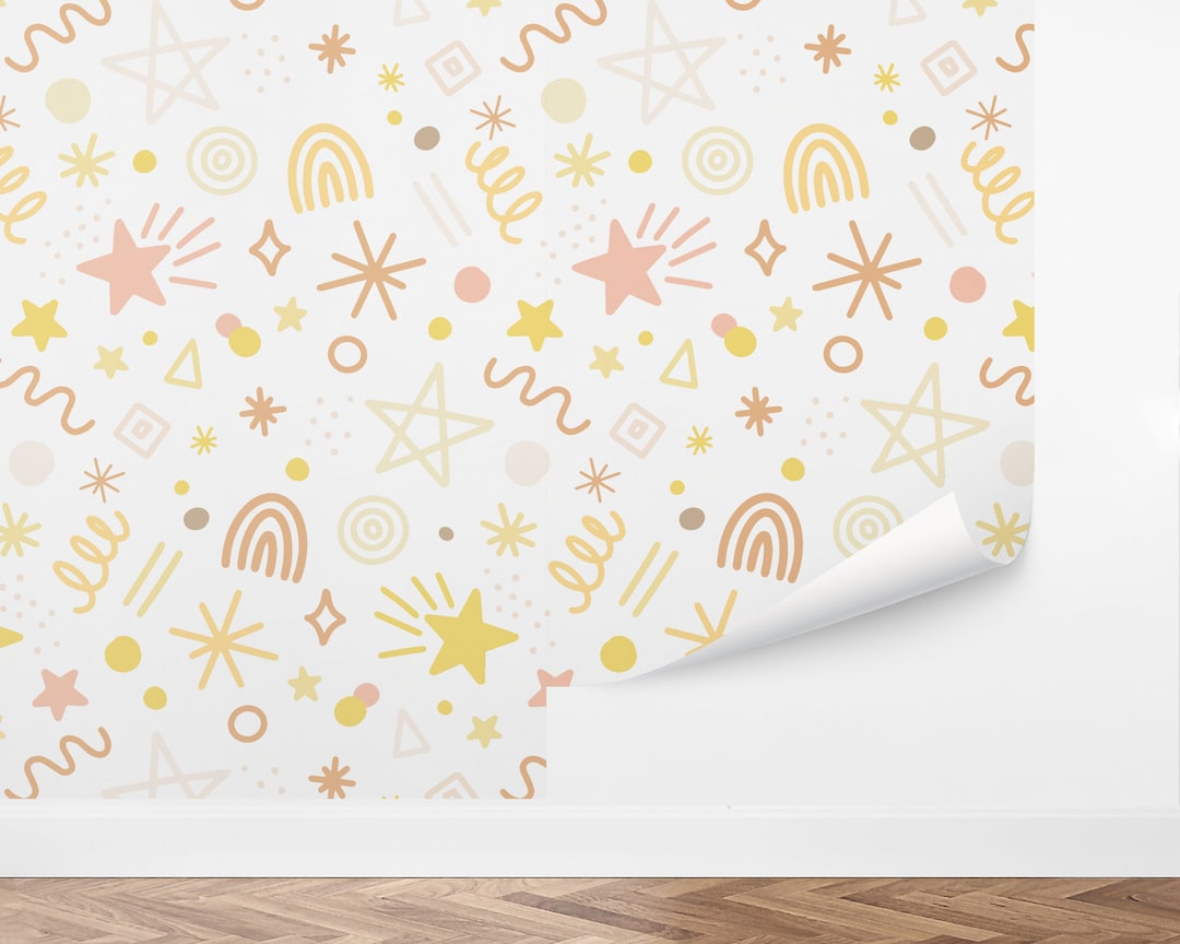 Custom Kids Peel and Stick Wallpaper, Removable Wallpaper - Fun Doodles ...