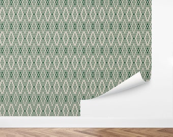 Custom Geometric Peel and Stick Wallpaper, Removable Wallpaper - Cozy Rug Wallpaper by Love vs. Design