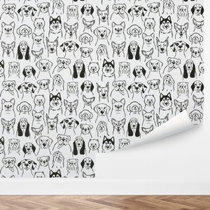 Dog Wallpaper - Removable Wallpaper Puppy Dogs by Love vs. Design