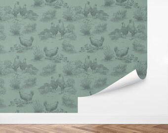 Custom Kids Peel and Stick Wallpaper, Removable Wallpaper - Rustic Roost Wallpaper by Love vs. Design
