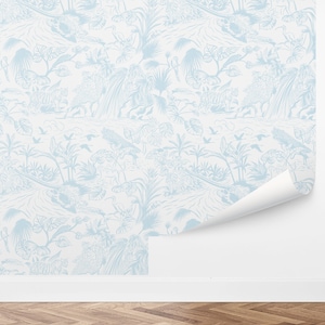 Custom Kids Peel and Stick Wallpaper, Removable Wallpaper - In The Jungle Wallpaper by Love vs. Design